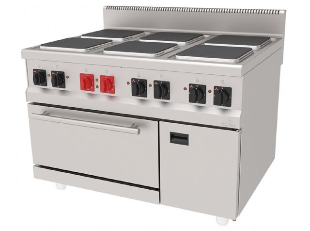 AEK-1290 - Elektrikli Kuzine, Altı Gözlü - Fırınlı ve Dolaplı