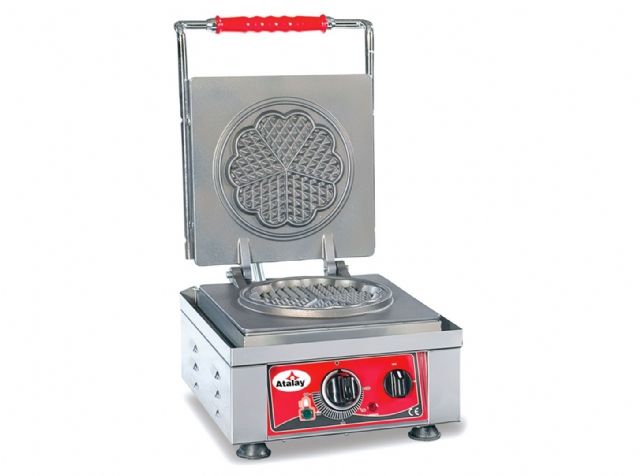 AWMC-2401 - Elektrikli Waffle Makinesi - Yonca Desenli, Tek Kapaklı