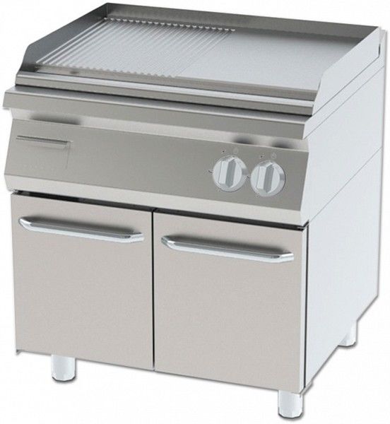 KEYID-8070 - Elektrikli Pleyt Izgara, 1/2 Düz - 1/2 Nervürlü Yüzeyli - Set Tipi