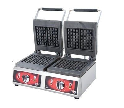 WK-2 Model - Elektrikli Waffle Makinesi - Kare Desenli, Çift Kapaklı