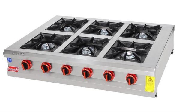LOS-6 Model - Gazlı Set Üstü Ocak, 6 Gözlü