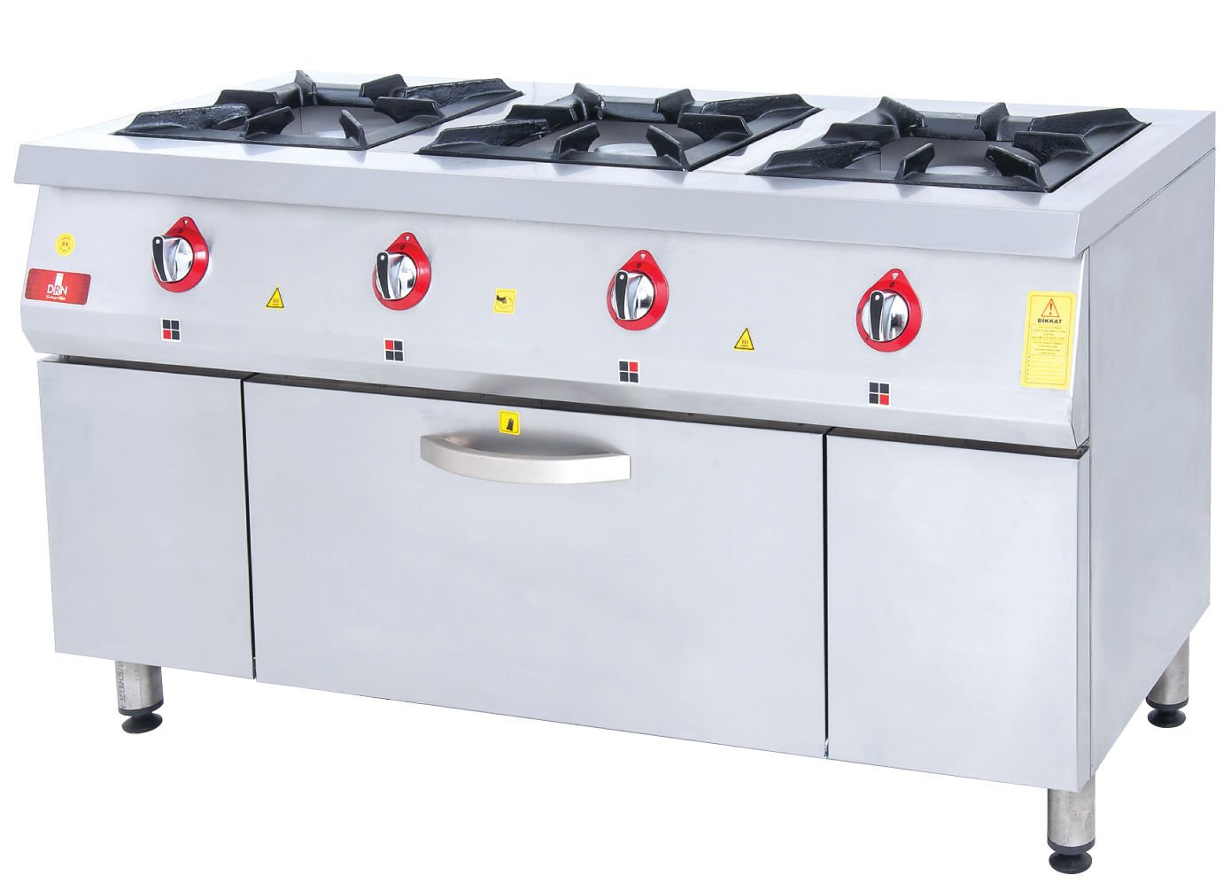 KU-1560 Model - Gazlı Set Tipi Ocak, 3 Gözlü, Fırınlı