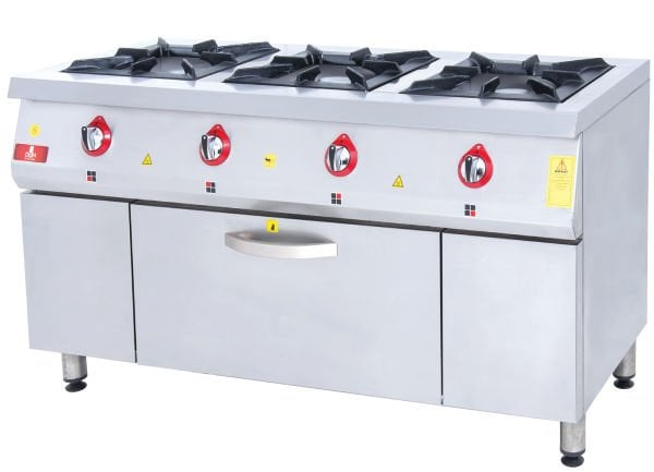 KU-1560 Model - Gazlı Set Tipi Ocak, 3 Gözlü, Fırınlı