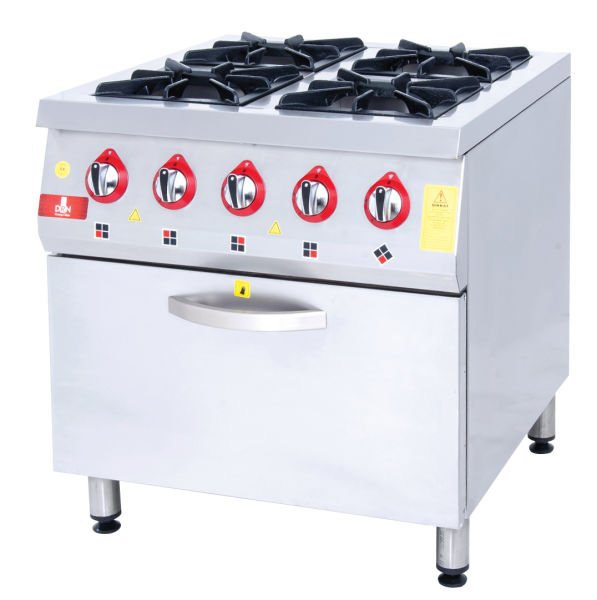 KU-8080 Model - Gazlı Set Tipi Ocak, 4 Gözlü, Fırınlı
