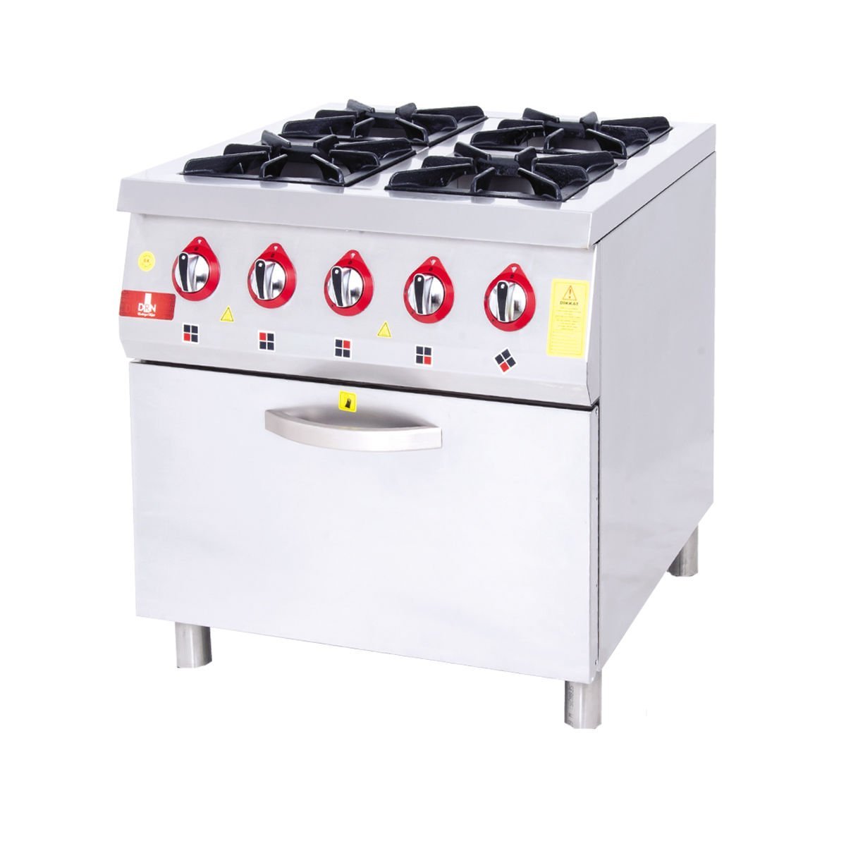 KU-8090 Model - Gazlı Set Tipi Ocak, 4 Gözlü, Fırınlı