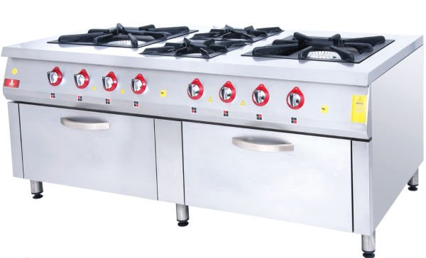 KU-2016 Model - Gazlı Set Tipi Ocak, 4 Gözlü, Çift Fırınlı