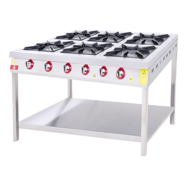 KF-1290 Model - Gazlı Set Tipi Ocak, 6 Gözlü, Fırınsız