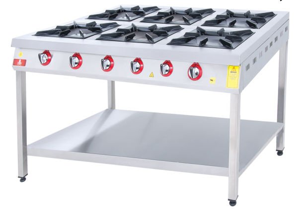 KF-1510 Model - Gazlı Set Tipi Ocak, 6 Gözlü, Fırınsız