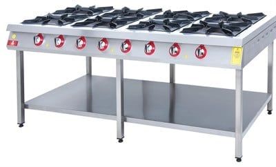 KF-2010 Model - Gazlı Set Tipi Ocak, 8 Gözlü, Fırınsız
