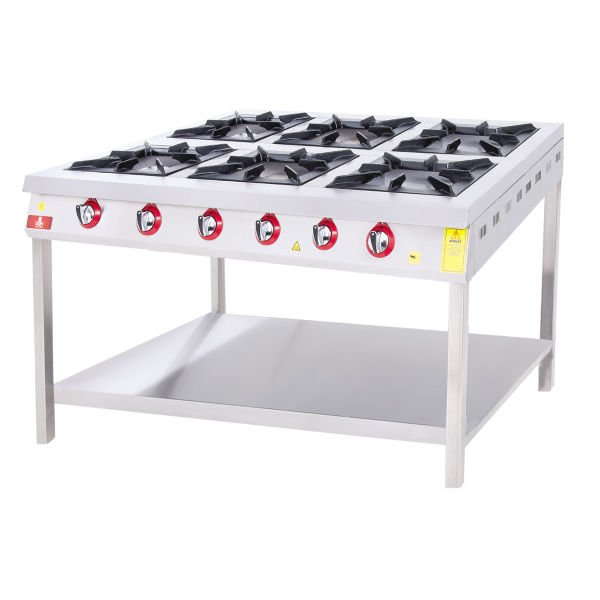 LOS-A Model - Gazlı Set Tipi Ocak, 6 Gözlü, Fırınsız