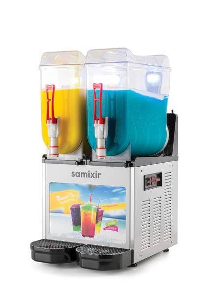 SLUSH Twin Allure Model - Karlama / Buzlu İçecek Dispenseri, Inox, 12 + 12 Lt