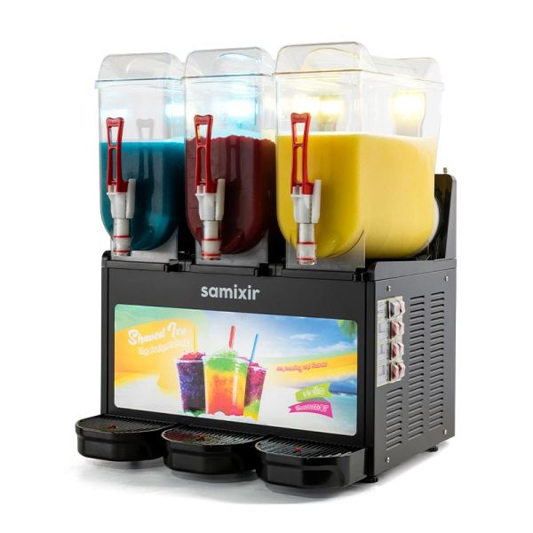SLUSH Triple Allure Model - Karlama / Buzlu İçecek Dispenseri, Siyah Renk, 12 + 12 + 12 Lt