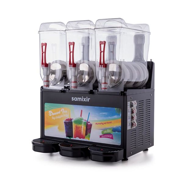SLUSH Triple Allure Model - Karlama / Buzlu İçecek Dispenseri, Siyah Renk, 12 + 12 + 12 Lt