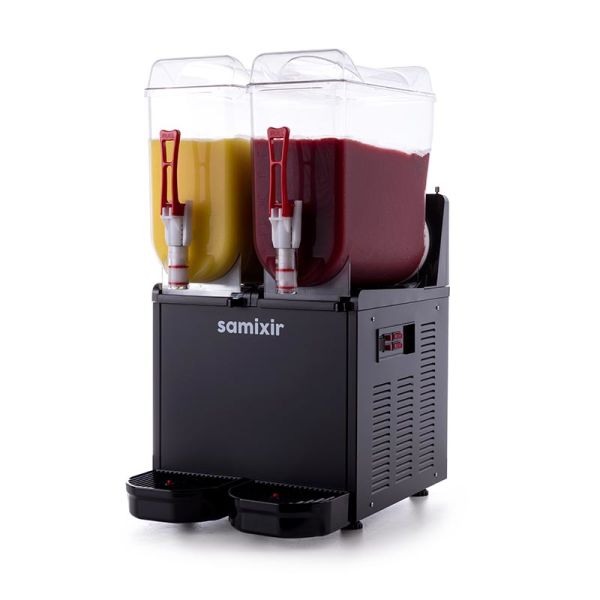 SLUSH Twin Model - Karlama / Buzlu İçecek Dispenseri, Inox, 12 + 12 Lt