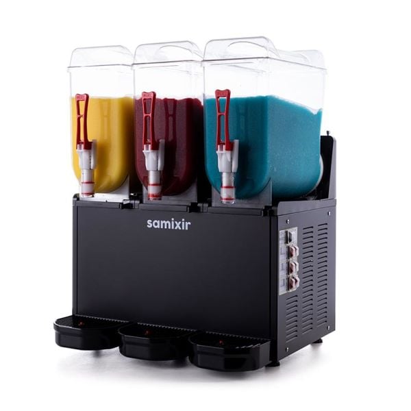 SLUSH Triple Model - Karlama / Buzlu İçecek Dispenseri, Siyah Renk, 12 + 12 + 12 Lt