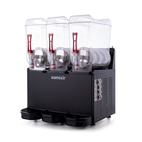 SLUSH Triple Model - Karlama / Buzlu İçecek Dispenseri, Siyah Renk, 12 + 12 + 12 Lt