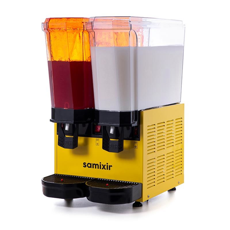 Klasik Twin Model - Kombinasyon Soğuk İçecek Dispenseri, Sarı Renk, 20 Lt Fıskiyeli + 20 Lt Karıştırıcılı