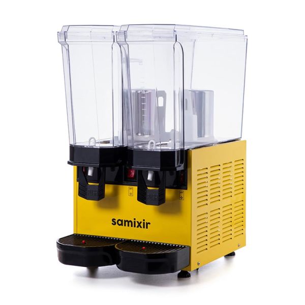 Klasik Twin Model - Kombinasyon Soğuk İçecek Dispenseri, Sarı Renk, 20 Lt Fıskiyeli + 20 Lt Karıştırıcılı