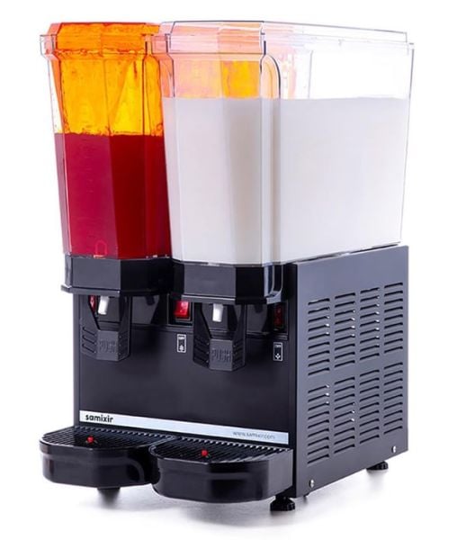 Klasik Twin Model - Kombinasyon Soğuk İçecek Dispenseri, Siyah Renk, 20 Lt Fıskiyeli + 20 Lt Karıştırıcılı