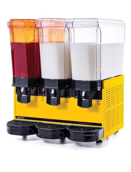 Klasik Triple Model - Kombinasyon Soğuk İçecek Dispenseri, Sarı Renk, 20 Lt Fıskiyeli+  20 Lt Karıştırıcılı + 20 Lt Karıştırıcılı