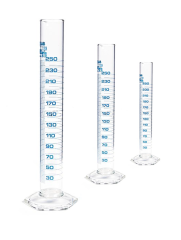 ISOLAB | Mezür - Uzun Form - Hexagonal Cam Tabanlı - A Kalite - Mavi Skala | 25 ml