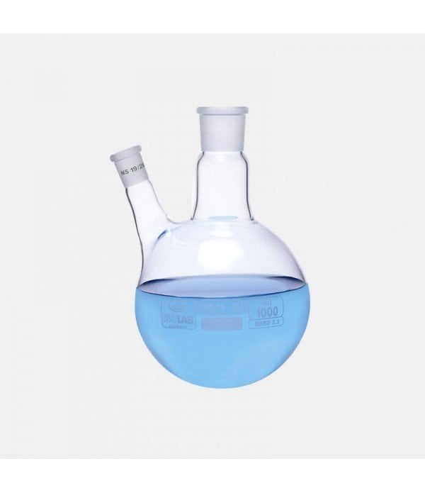 ISOLAB | Balon - 2 Şilifli Boyun - 20° Açılı Yan Boyunlu | 250 ml