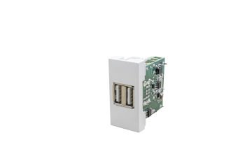 45x22,5 Çiftli Usb Şarj Adaptörü (A/A) (Beyaz)