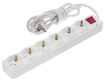 6'lı Anahtarlı Topraklı Priz 2 Mt. KUTU