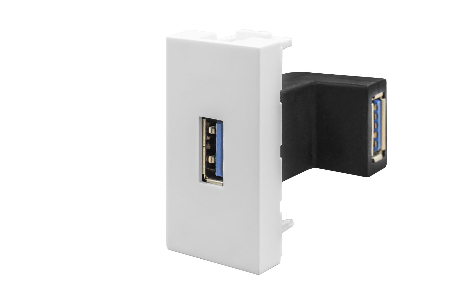 45x22,5 mm USB Dişi Giriş Çıkışlı L Tipi (Beyaz)