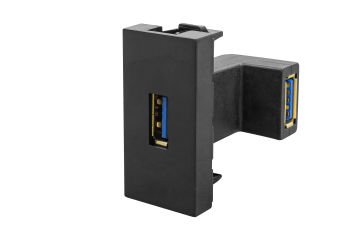 45x22,5 mm USB Dişi Giriş Çıkışlı L Tipi (Siyah)