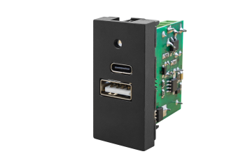 45x22,5 Çiftli Usb Şarj Adaptörü (A/C) (Siyah)