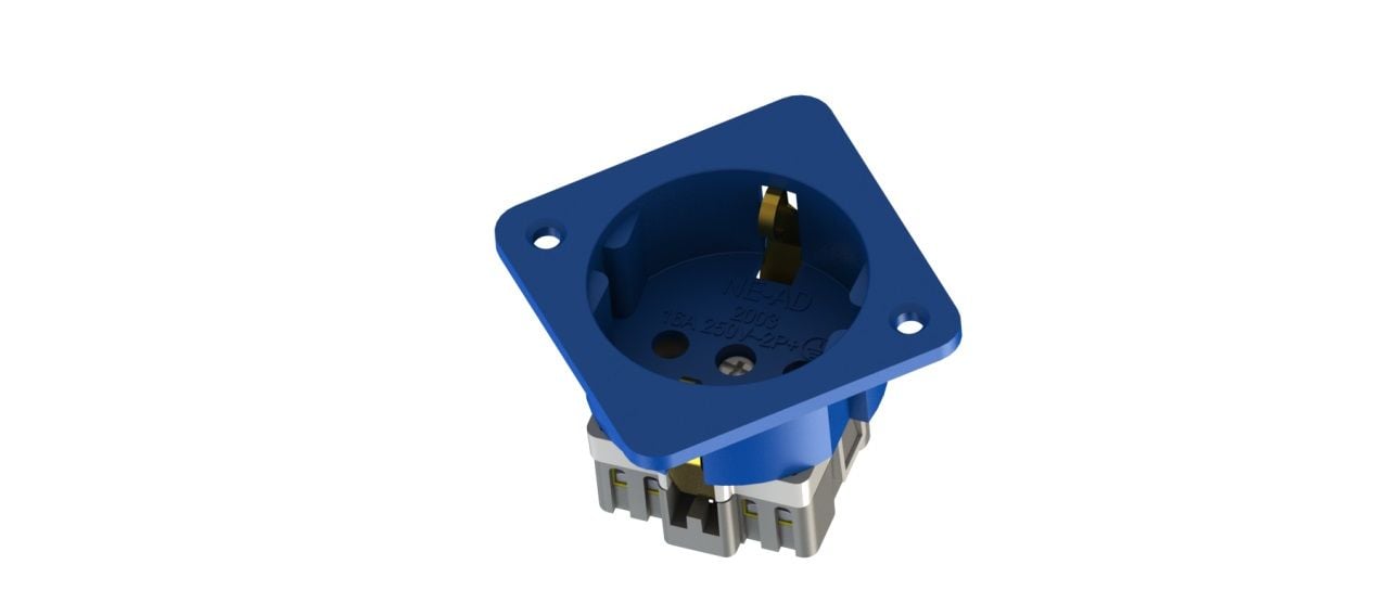 1x16 A Makina Ve Pano Priz 45° (Mavi) KUTU