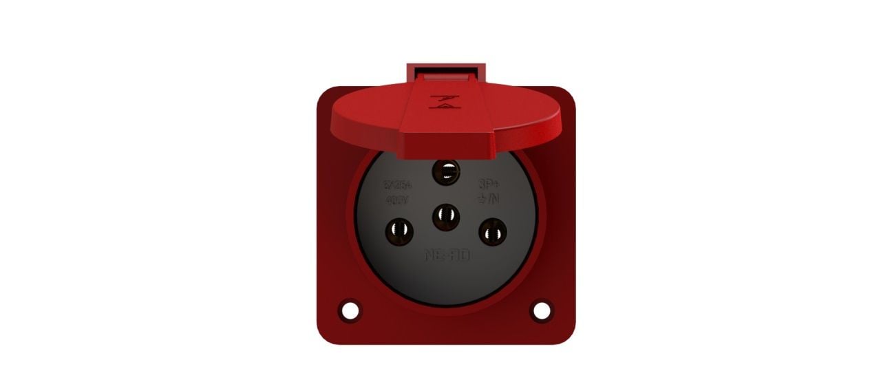 3x25 A Kapaklı Makina Prizi KOLİ