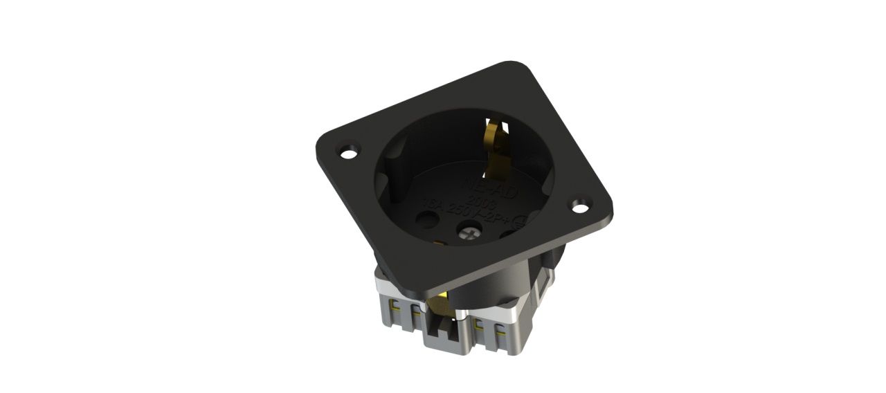 1x16 A Makina Ve Pano Priz 45° (Siyah) KOLİ