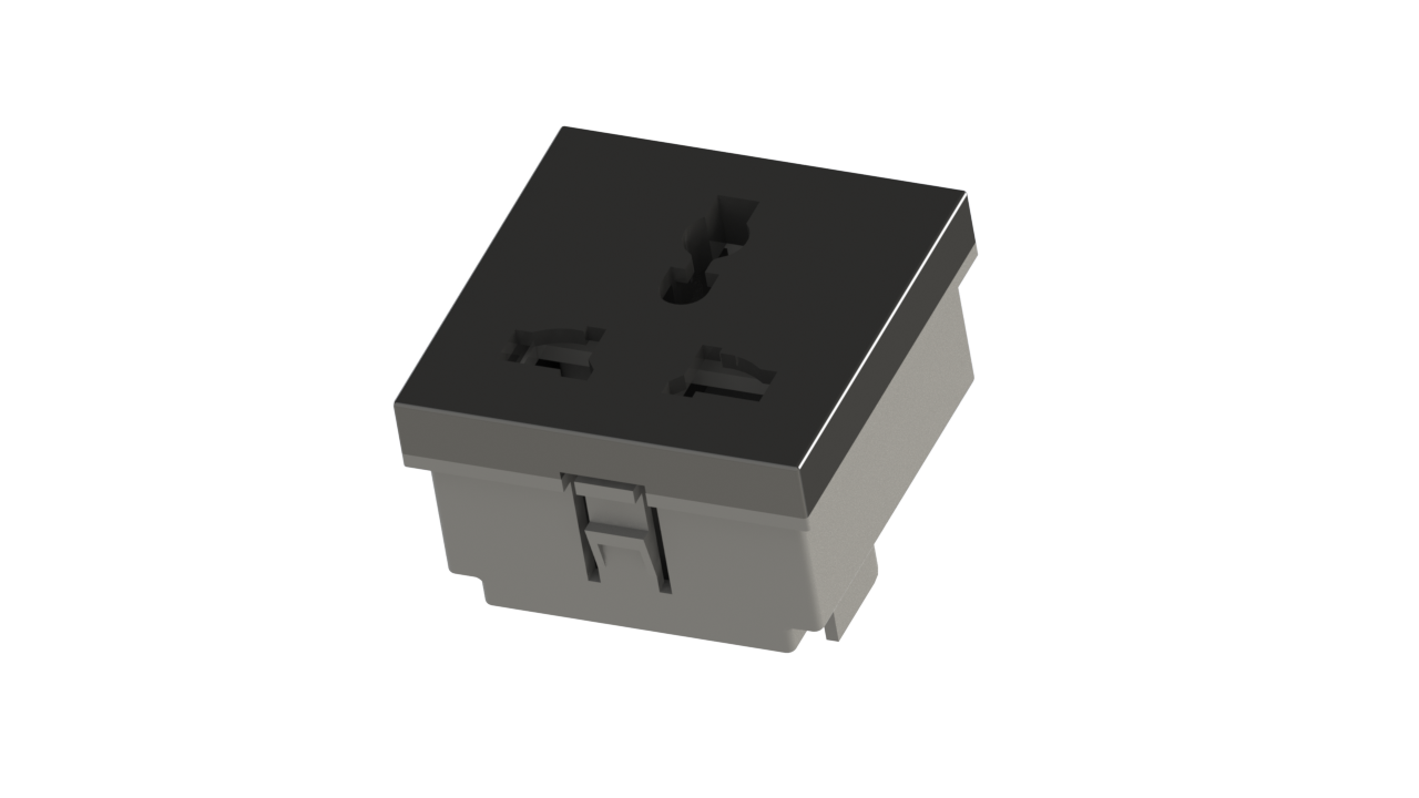 45x45 mm Universal Priz (Siyah)