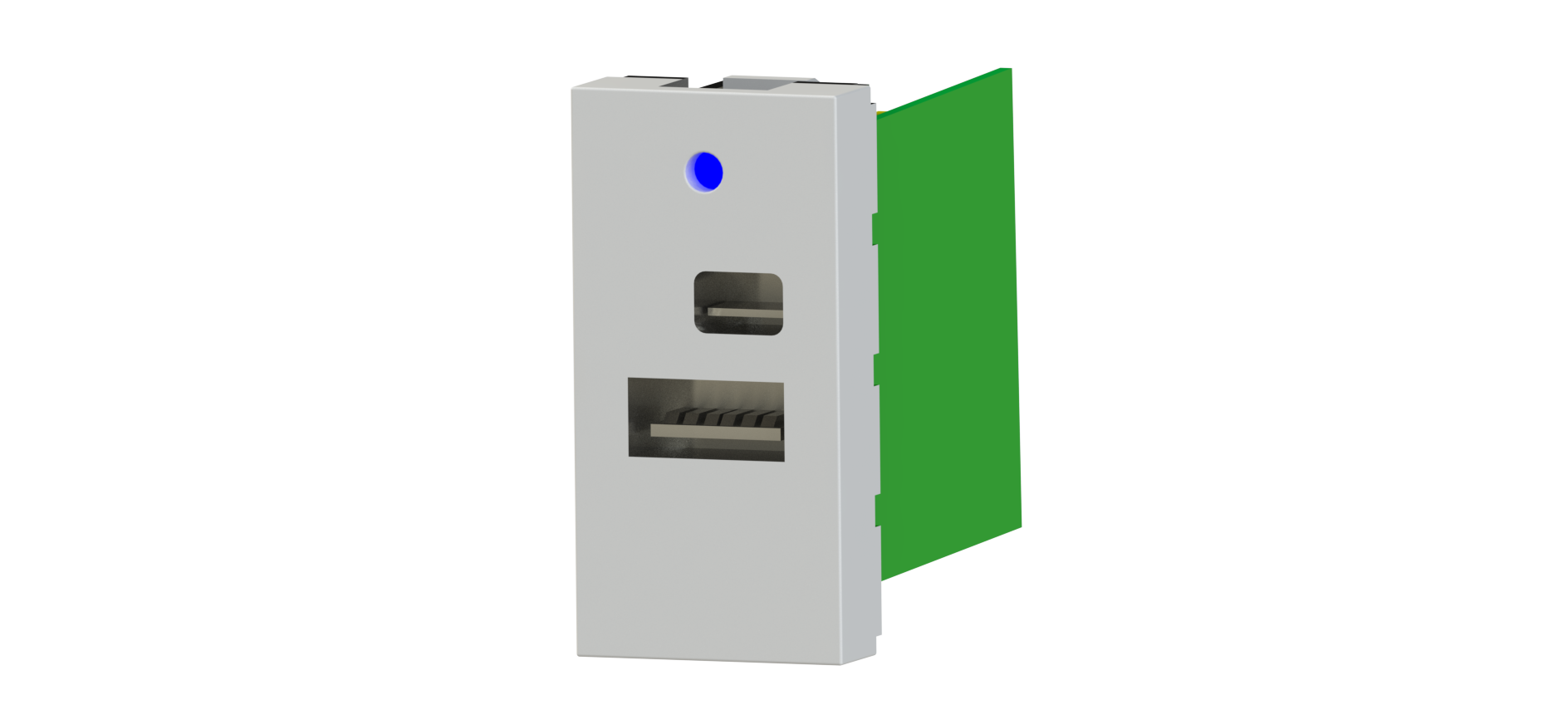 45x22,5 Çiftli Usb Şarj Adaptörü (A/C) (Beyaz)