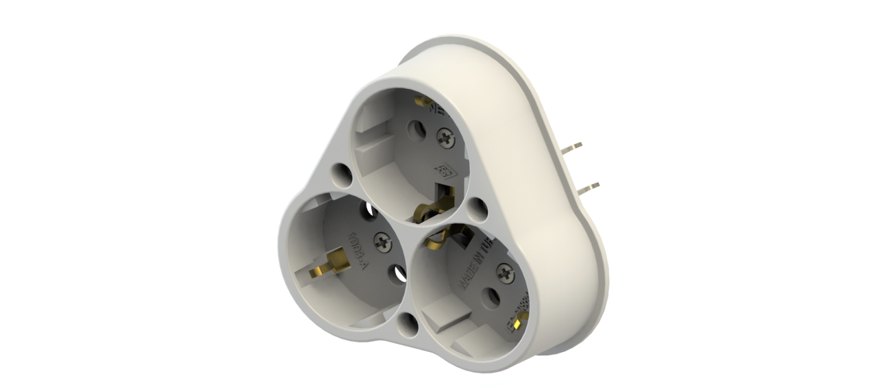 Sıva Altı 3'lü Topraklı Priz KOLİ