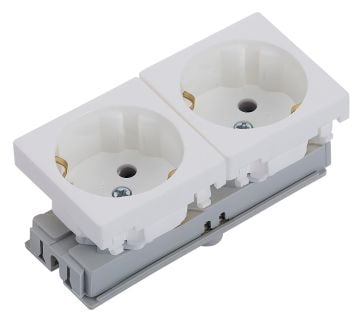 45x45 mm 2'li Şebeke Priz (45°) (Beyaz) KUTU
