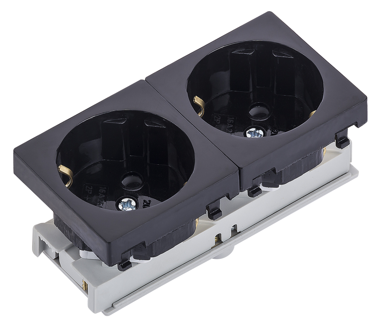 45x45 mm 2'li Şebeke Priz (45°) (Siyah) ADET