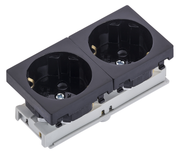 45x45 mm 2'li Şebeke Priz (45°) (Siyah) ADET