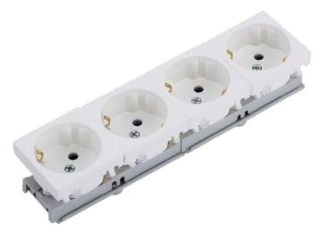 45x45 mm 4'lü Şebeke Priz (45°) (Beyaz) ADET