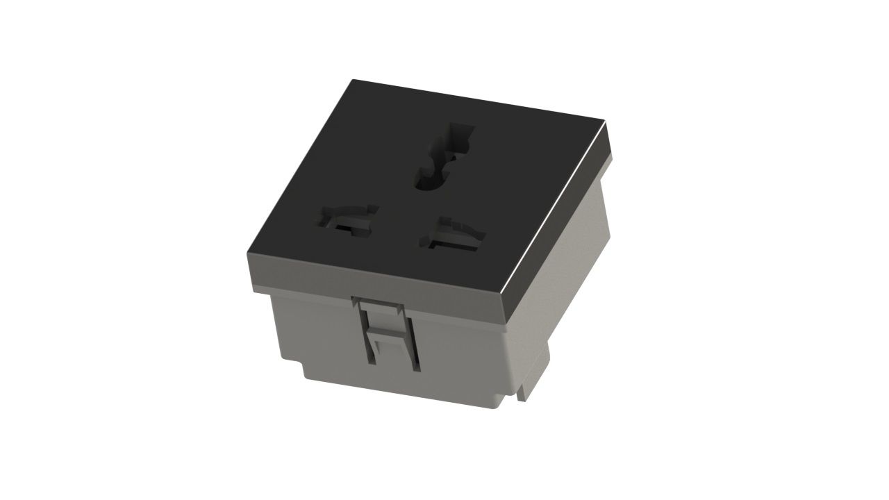 45x45 mm Universal Priz (Siyah) KOLİ