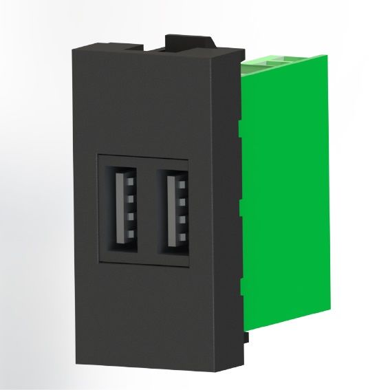 45x22,5 Çiftli Usb Şarj Adaptörü (A/A) (Siyah) KOLİ