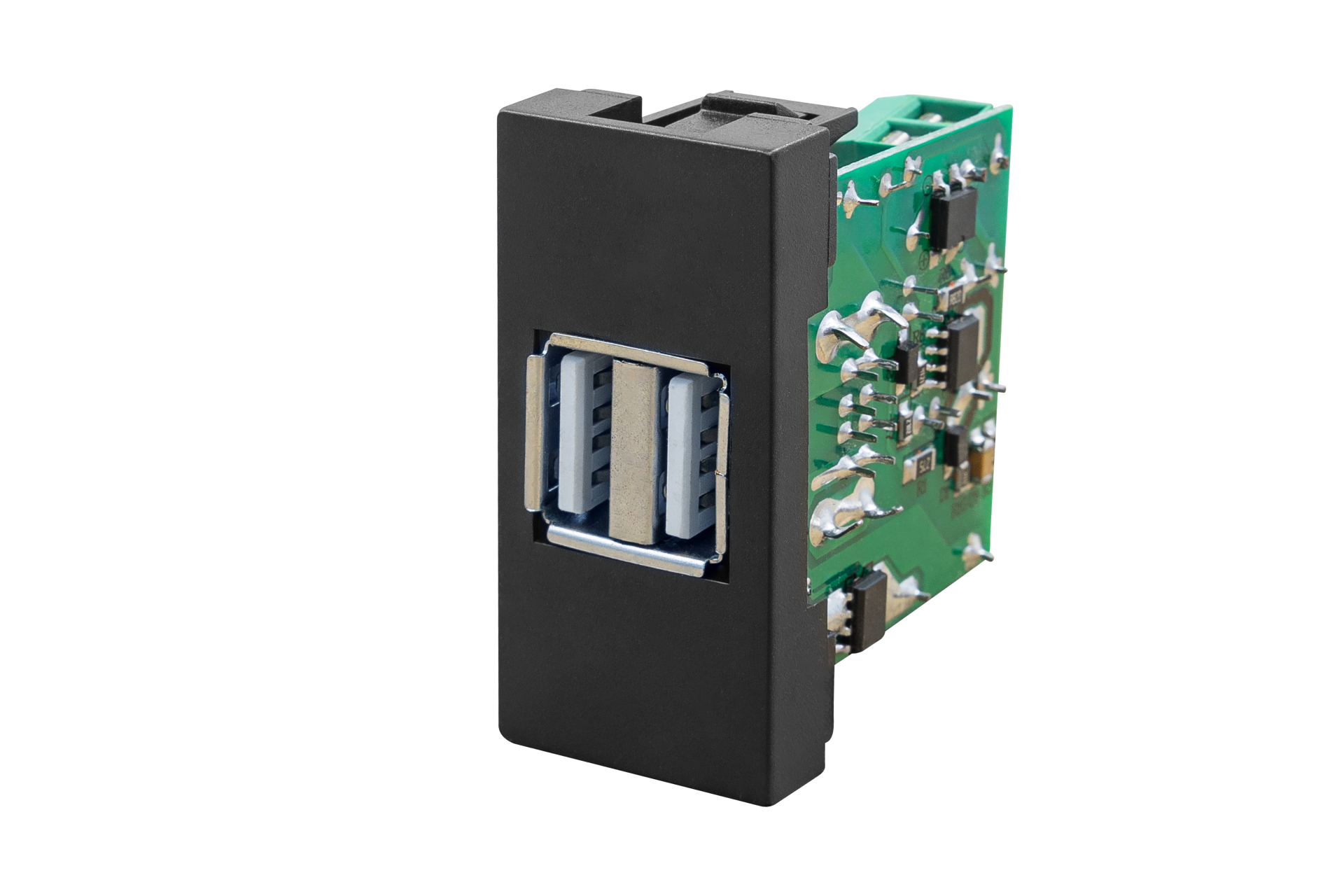 45x22,5 Çiftli Usb Şarj Adaptörü (A/A) (Siyah) KOLİ