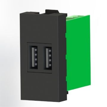 45x22,5 Çiftli Usb Şarj Adaptörü (A/A) (Siyah) KOLİ