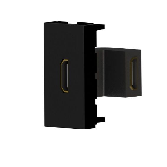 45x22,5 mm HDMI Dişi Giriş Çıkışlı L Tipi (Siyah) KOLİ