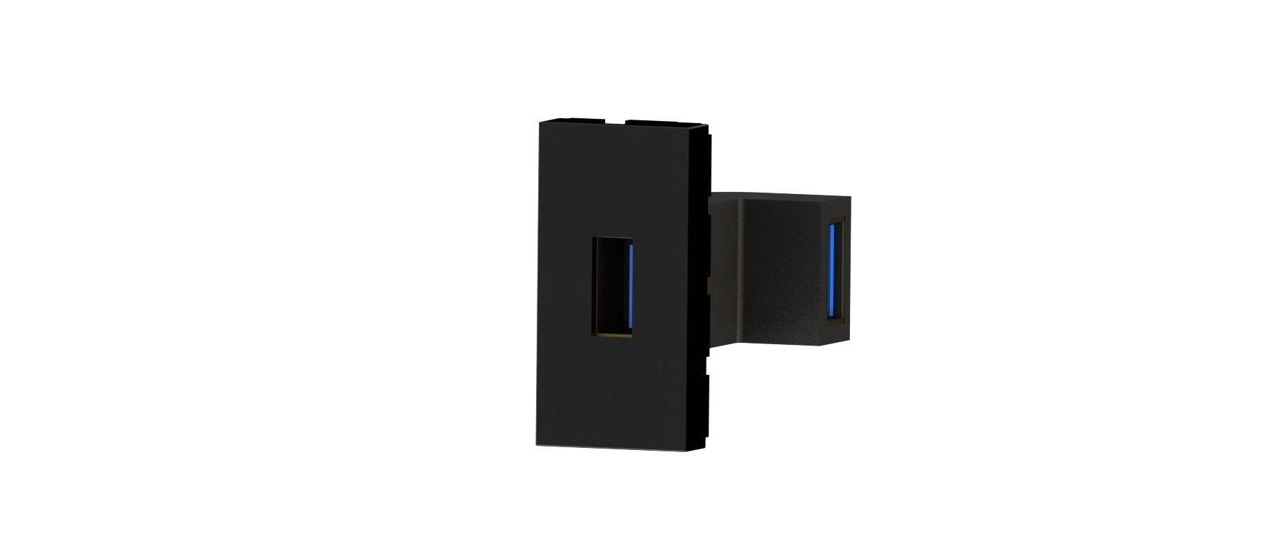 45x22,5 mm USB Dişi Giriş Çıkışlı L Tipi (Siyah) ADET