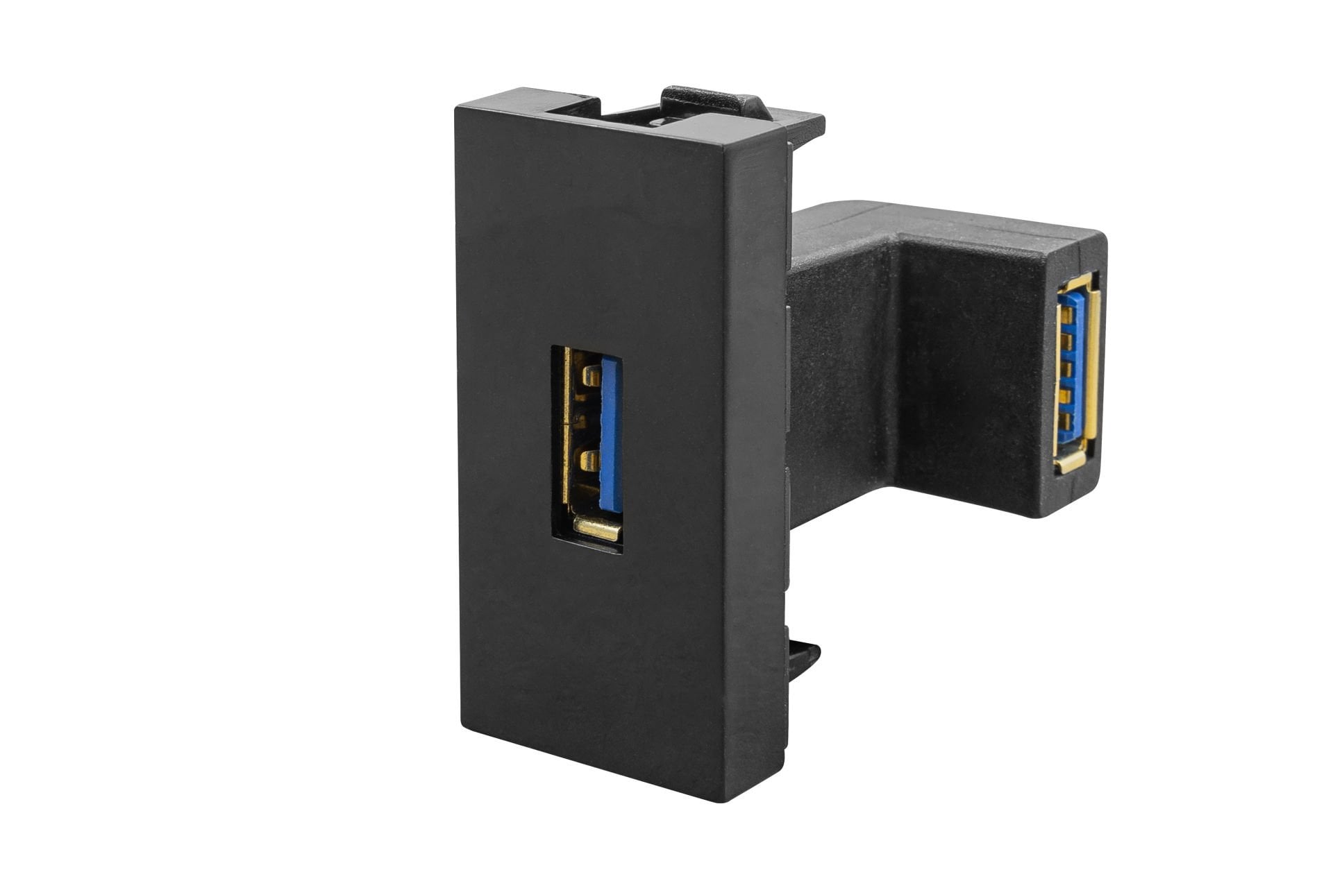 45x22,5 mm USB Dişi Giriş Çıkışlı L Tipi (Siyah) KOLİ