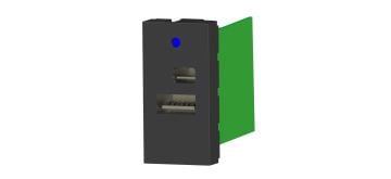 45x22,5 Çiftli Usb Şarj Adaptörü (A/C) (Siyah) KOLİ