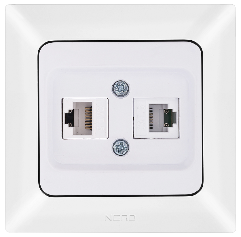 Data + Numeris Priz (Cat 6 + Cat 3)